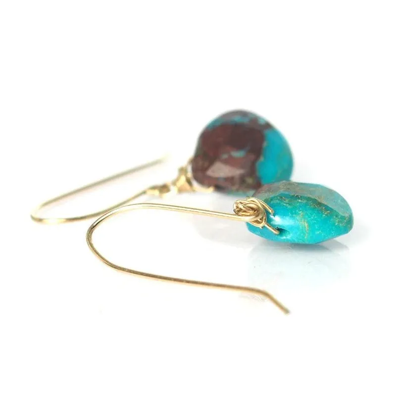 Turquoise  Earrings with Gold Filled Earwires