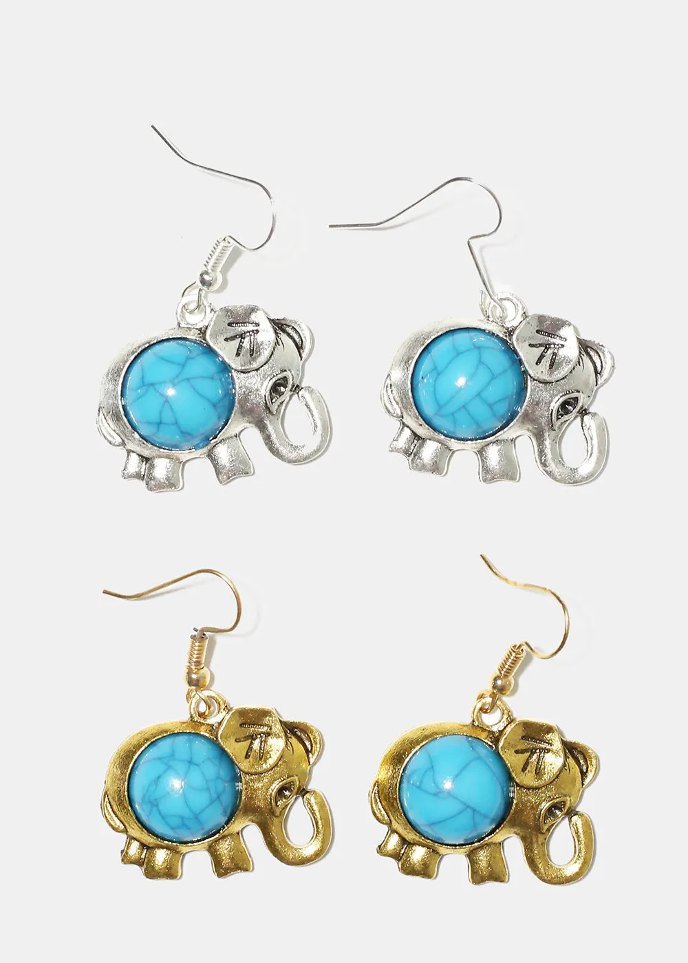 Turquoise Elephant Earrings