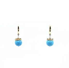 Turquoise Howlite Dangle Earrings