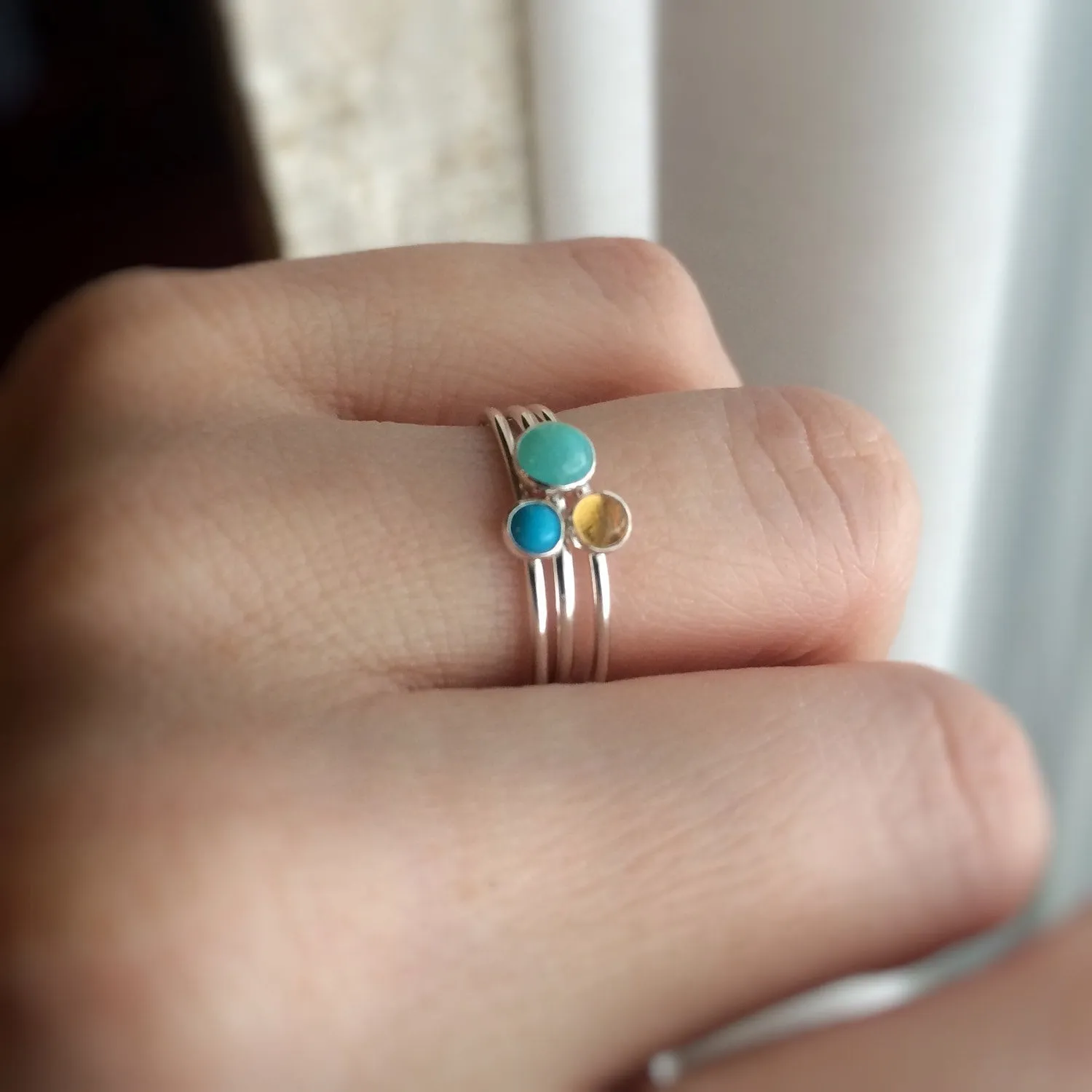 Turquoise Stacking Ring, Turquoise  Ring, Natural Gemstone Ring, Turquoise, Turquoise Jewelry, Gemstone Stacking Ring, Real Gemstone, Gift