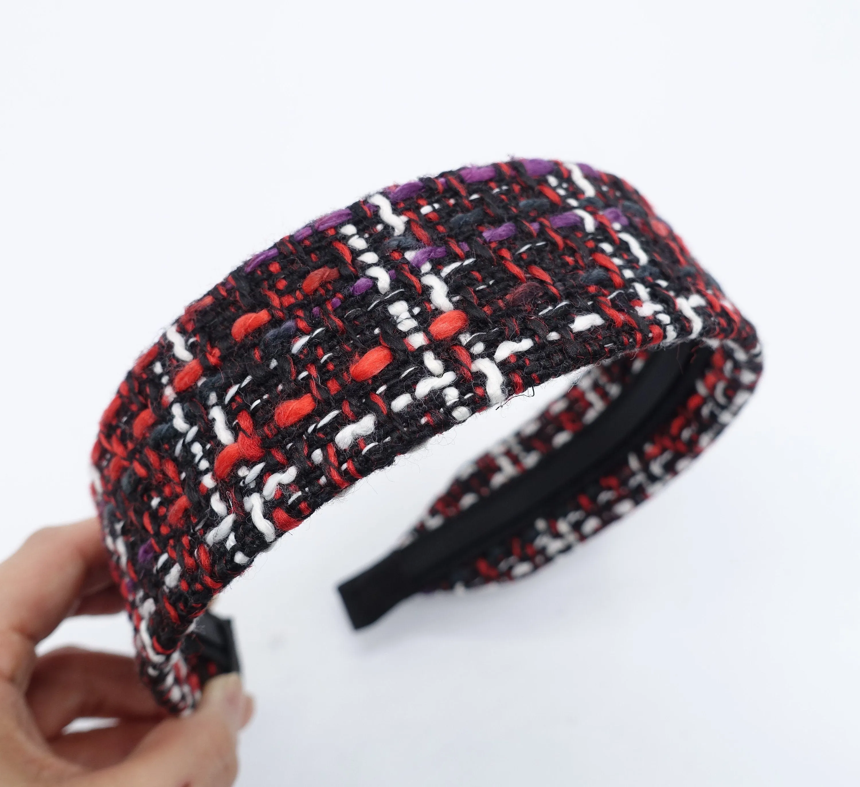 tweed headband plain basic style hairband women hair accessory