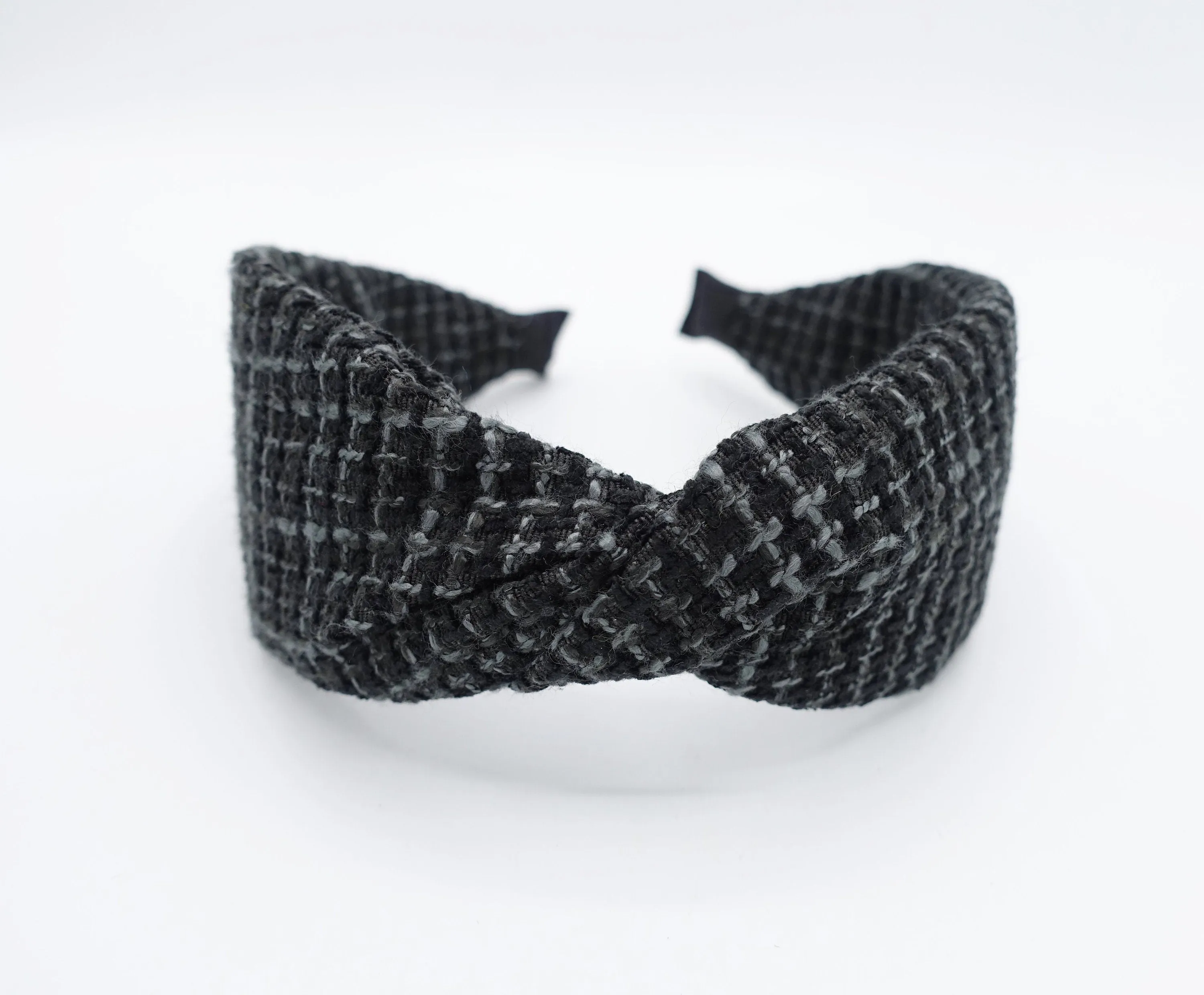 tweed waffle pattern headband twist hairband Fall Winter stylish hair accessory for women