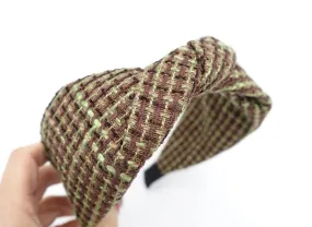 tweed waffle pattern headband twist hairband Fall Winter stylish hair accessory for women