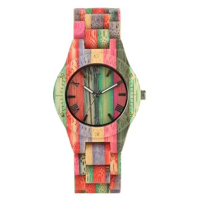 Unique Candy Colour Wood Wrist Watch