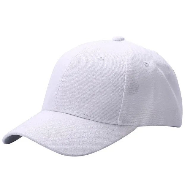 Unisex Curved Visor Baseball Cap - Solid Color - Cotton