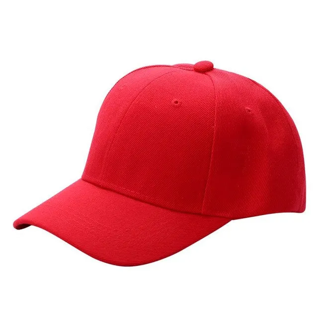 Unisex Curved Visor Baseball Cap - Solid Color - Cotton