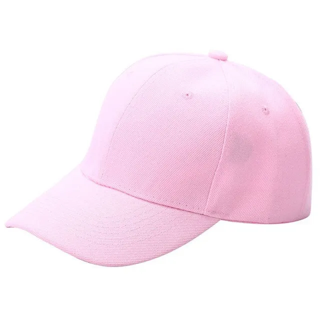 Unisex Curved Visor Baseball Cap - Solid Color - Cotton