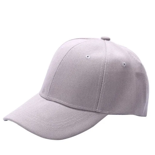 Unisex Curved Visor Baseball Cap - Solid Color - Cotton