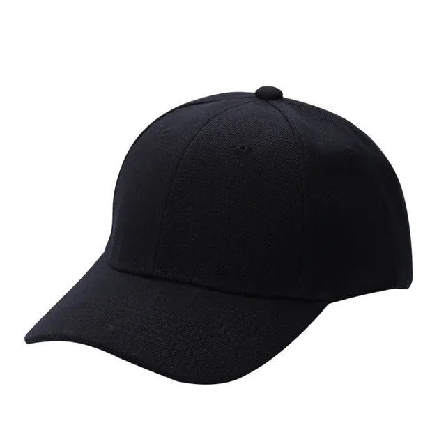 Unisex Curved Visor Baseball Cap - Solid Color - Cotton