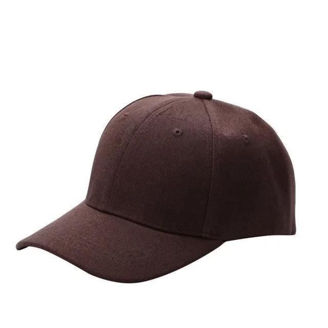 Unisex Curved Visor Baseball Cap - Solid Color - Cotton