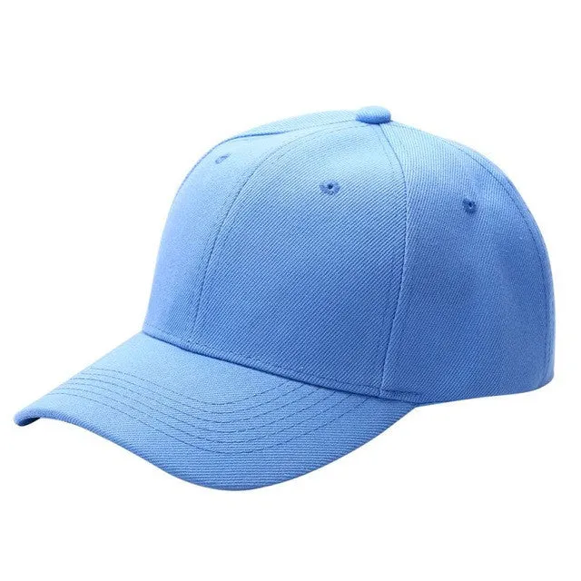 Unisex Curved Visor Baseball Cap - Solid Color - Cotton