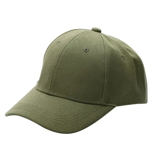 Unisex Curved Visor Baseball Cap - Solid Color - Cotton