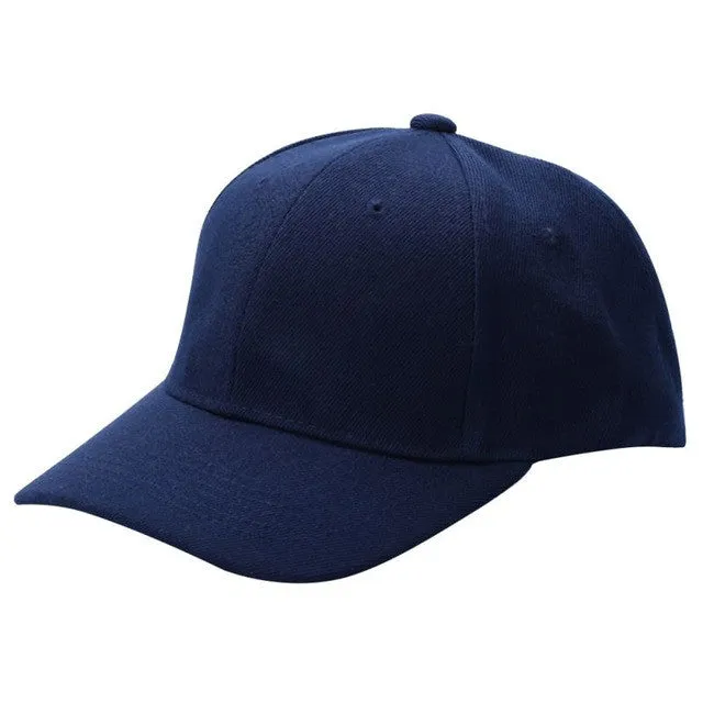 Unisex Curved Visor Baseball Cap - Solid Color - Cotton