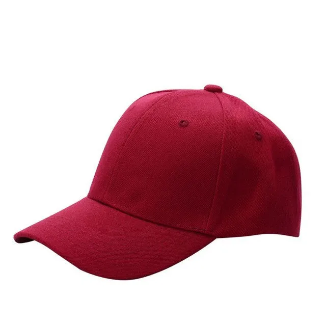 Unisex Curved Visor Baseball Cap - Solid Color - Cotton