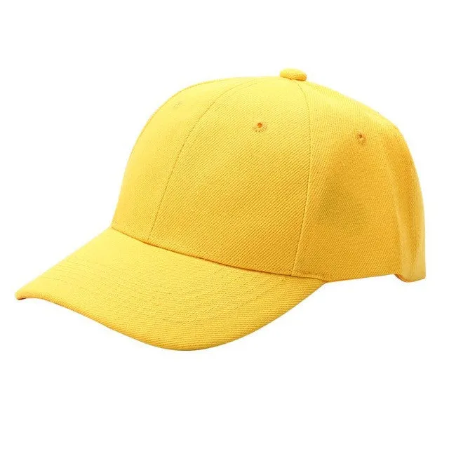 Unisex Curved Visor Baseball Cap - Solid Color - Cotton