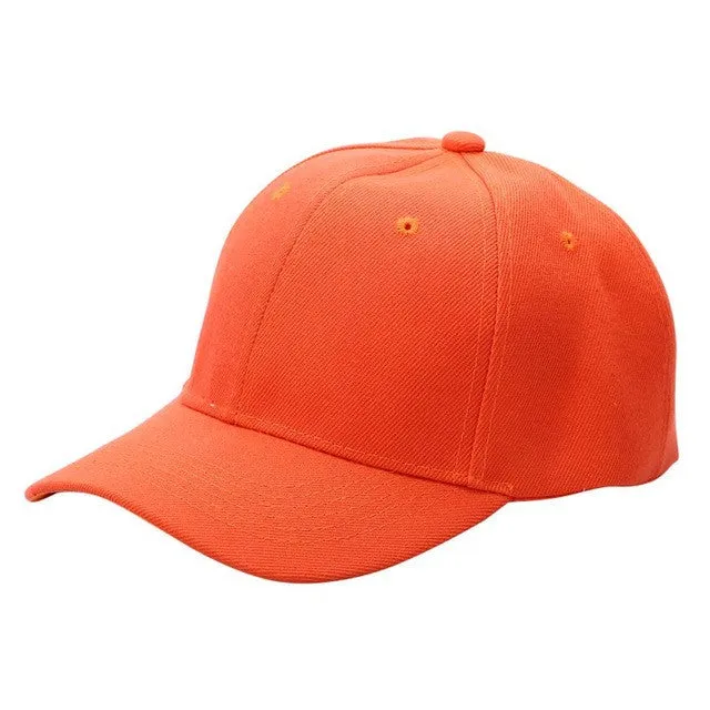 Unisex Curved Visor Baseball Cap - Solid Color - Cotton