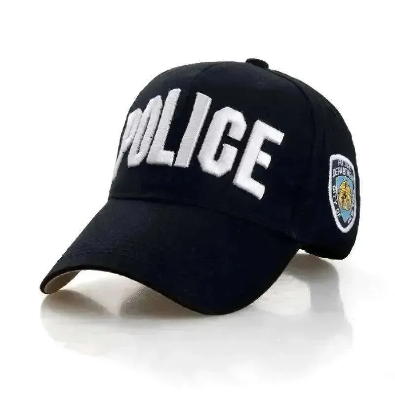 Unisex Spring And Summer Adjustable Letters Police Cap