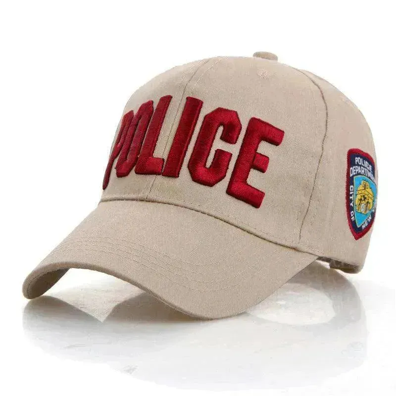 Unisex Spring And Summer Adjustable Letters Police Cap