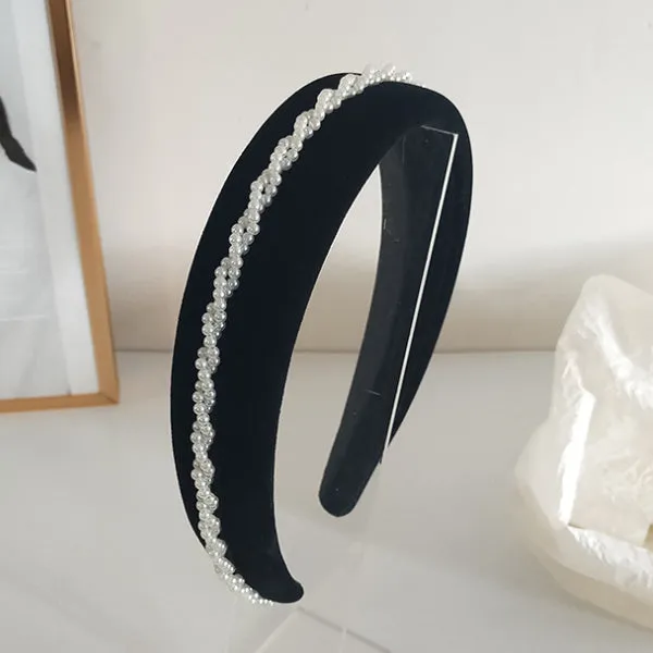 Vintage Black Velvet Headband 復古黑色絲絨頭箍 HA20402