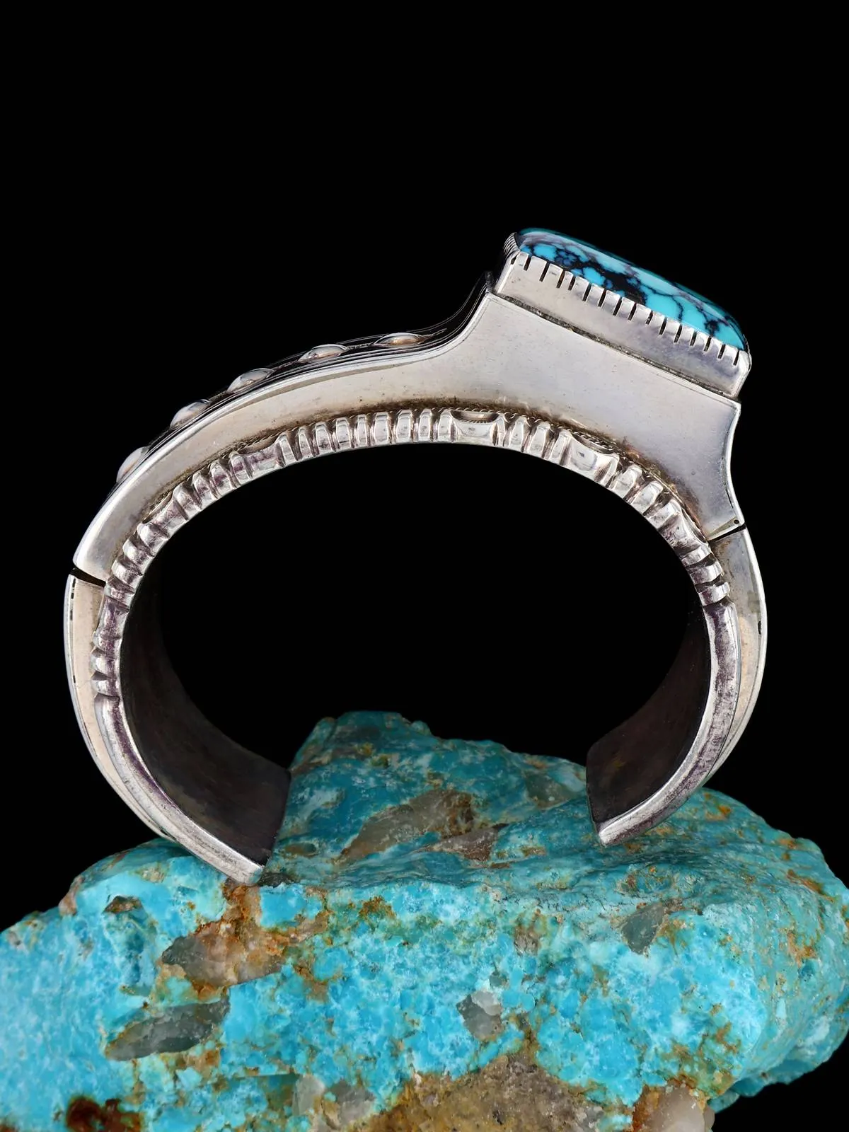 Vintage Estate Cloud Mountain Turquoise Sterling Cuff Bracelet