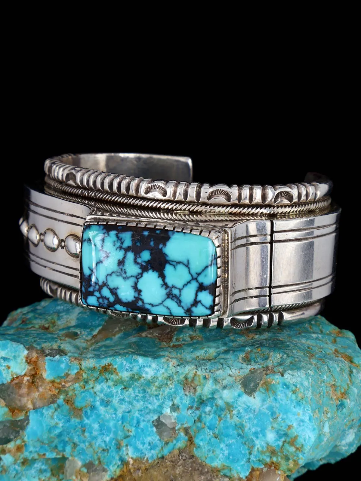 Vintage Estate Cloud Mountain Turquoise Sterling Cuff Bracelet