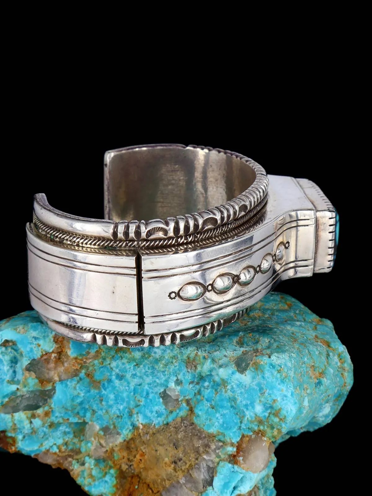 Vintage Estate Cloud Mountain Turquoise Sterling Cuff Bracelet