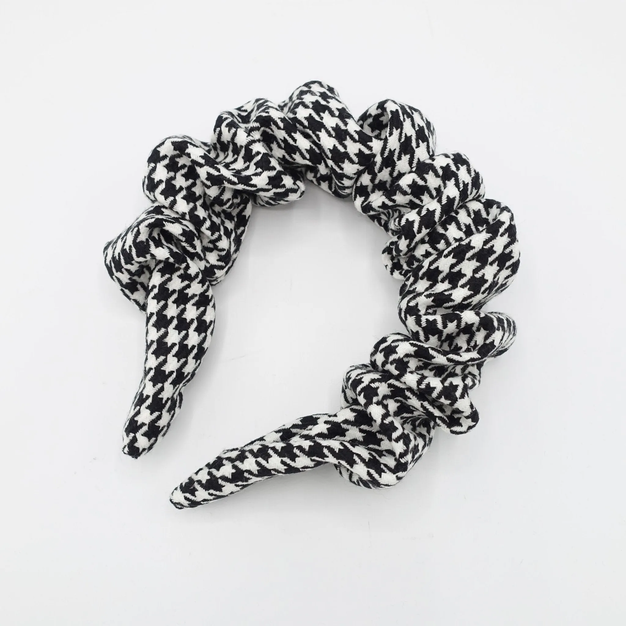 volume wave headband houndstooth check stylish hairband women hair accessories