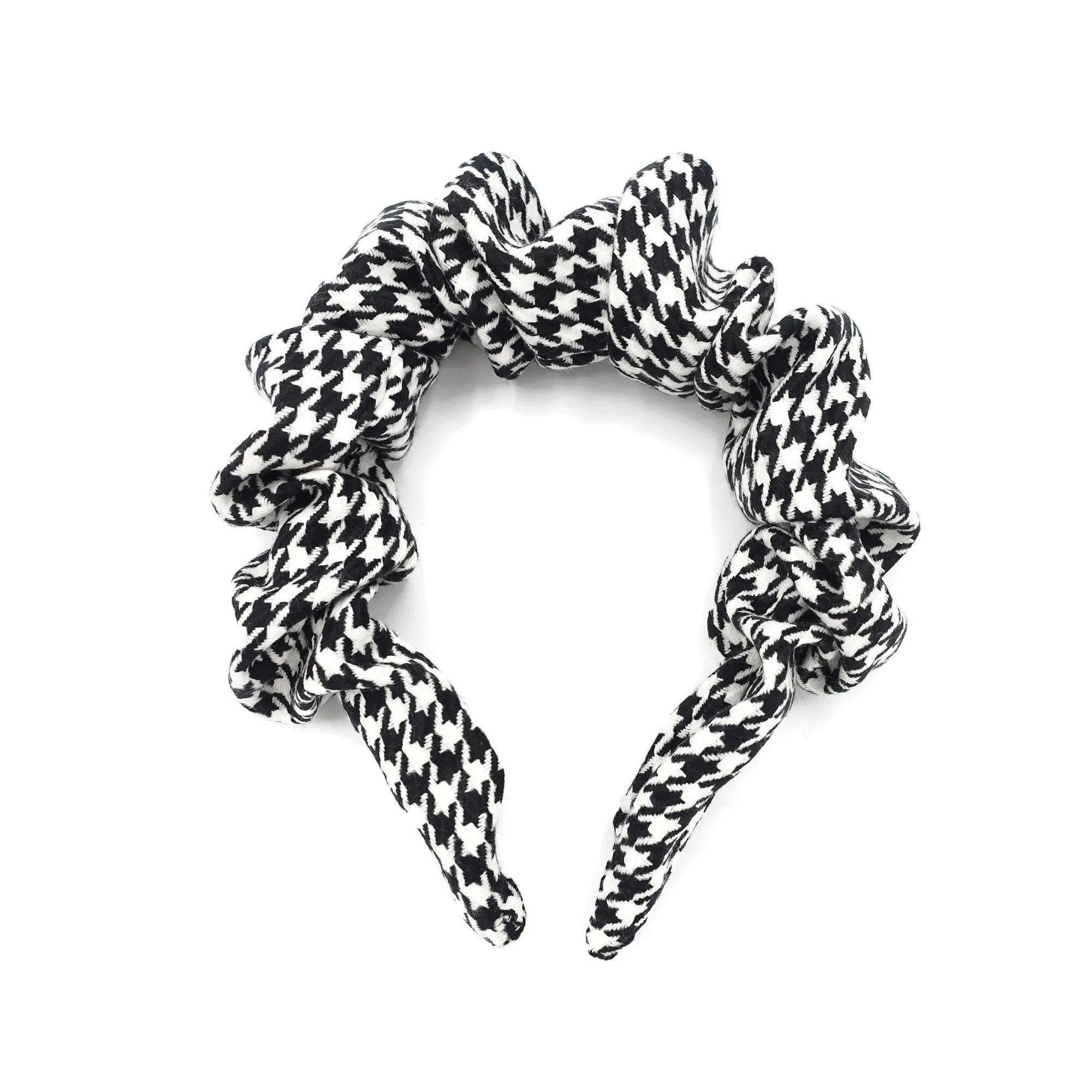 volume wave headband houndstooth check stylish hairband women hair accessories