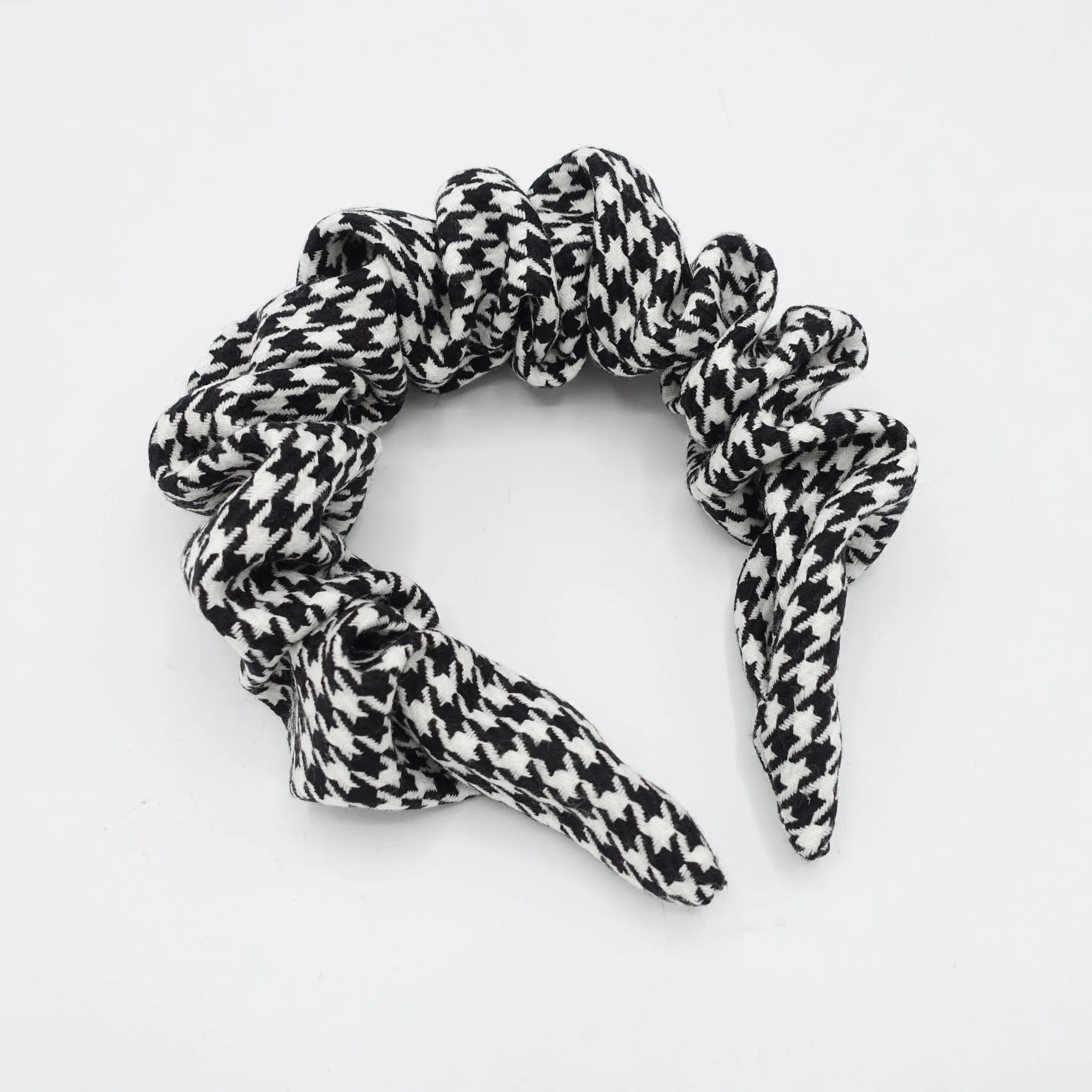 volume wave headband houndstooth check stylish hairband women hair accessories