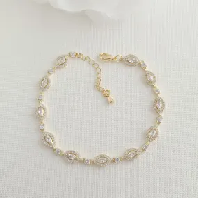 Wedding Gold Bracelet for Bride- Abby