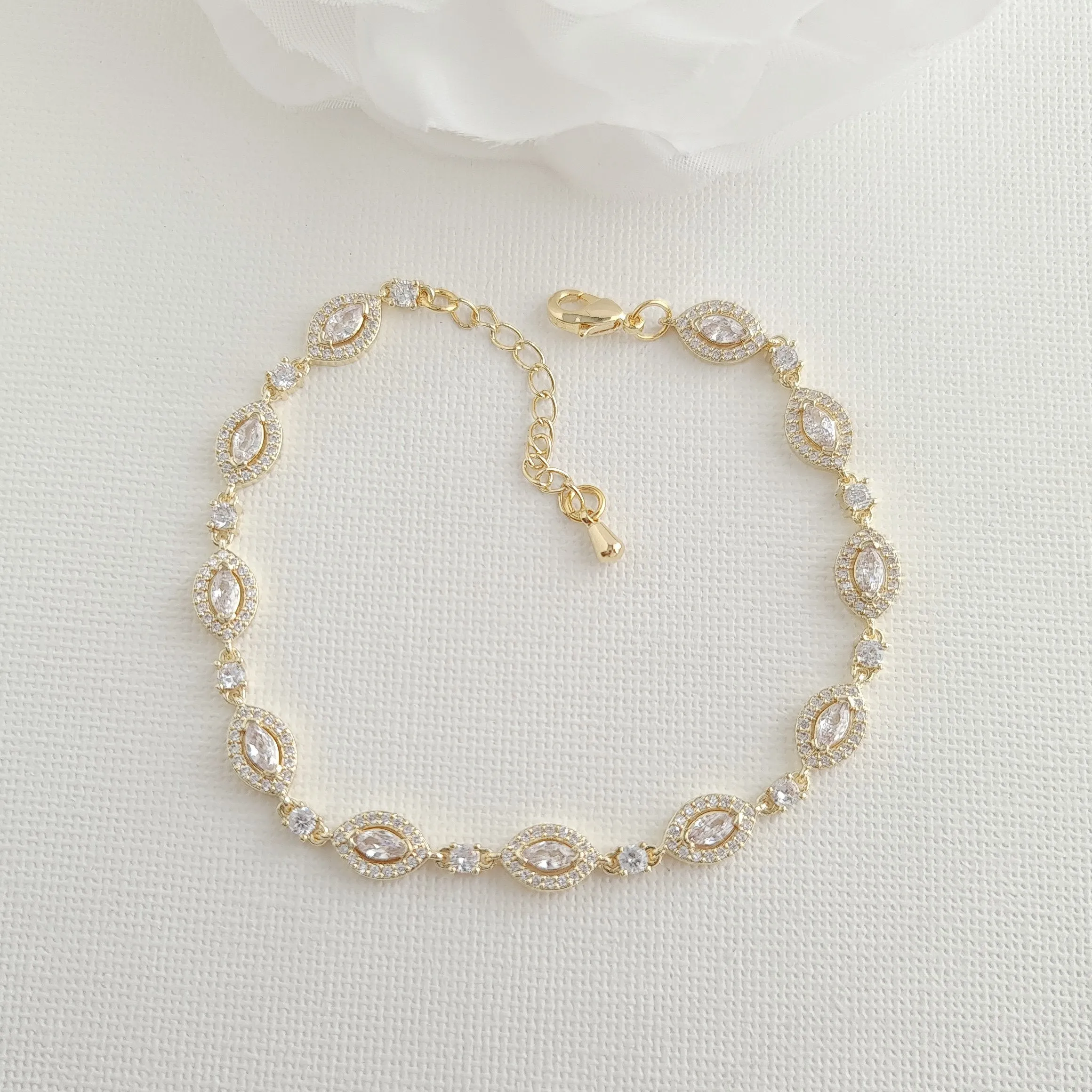 Wedding Gold Bracelet for Bride- Abby