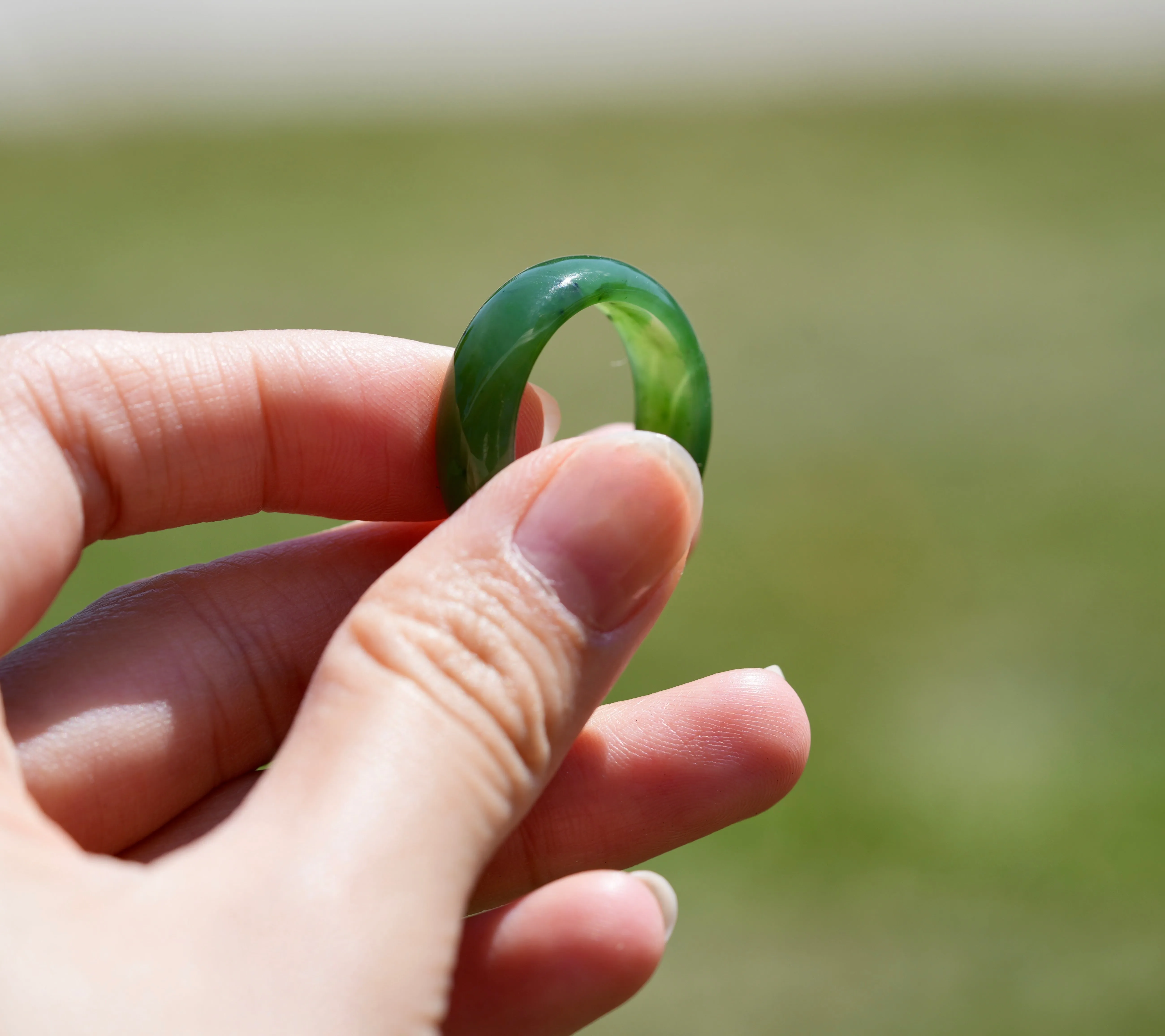 Wide Band Jade Ring #2318