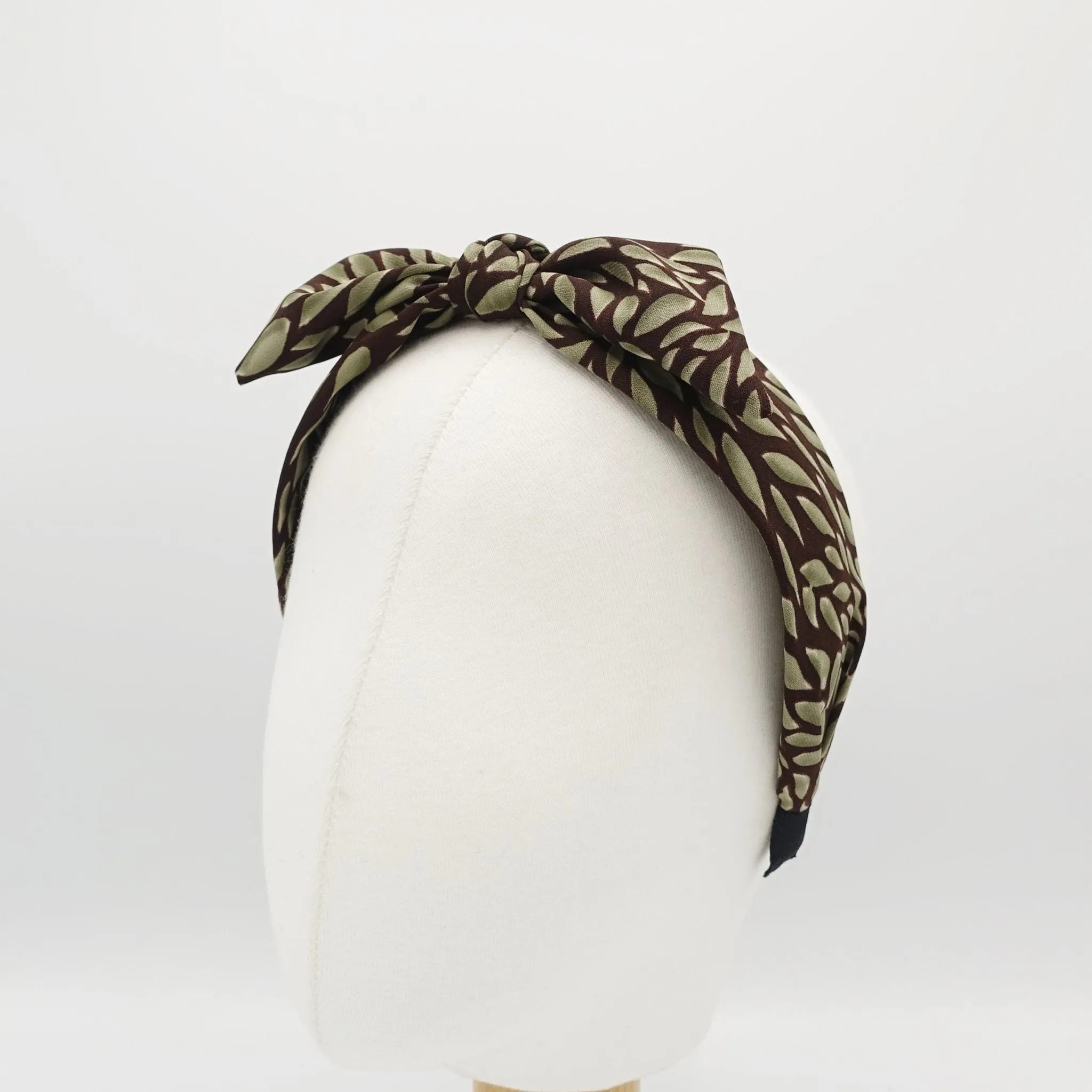 wire knotted headband bow hairband minimal leaf print hair accessory