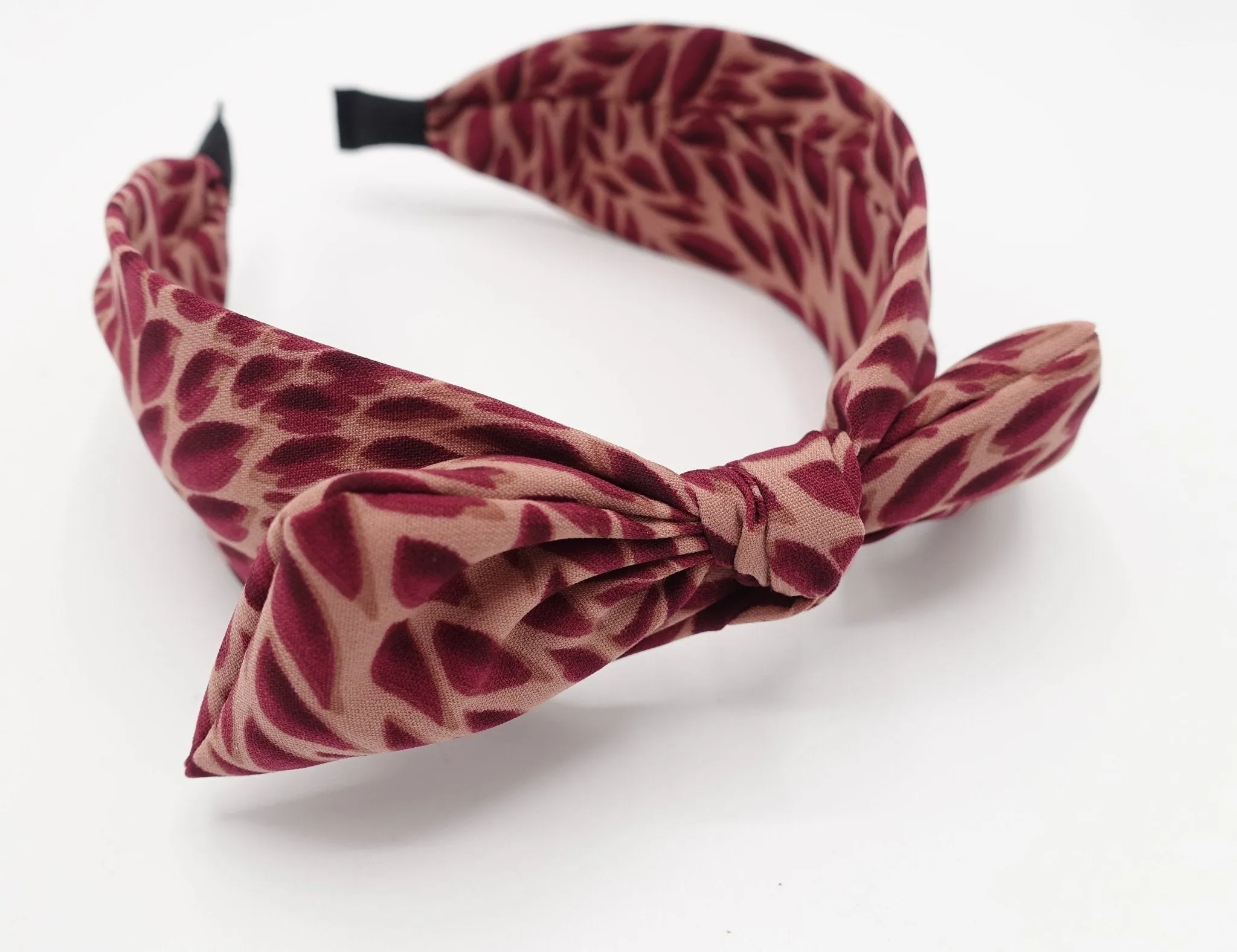 wire knotted headband bow hairband minimal leaf print hair accessory