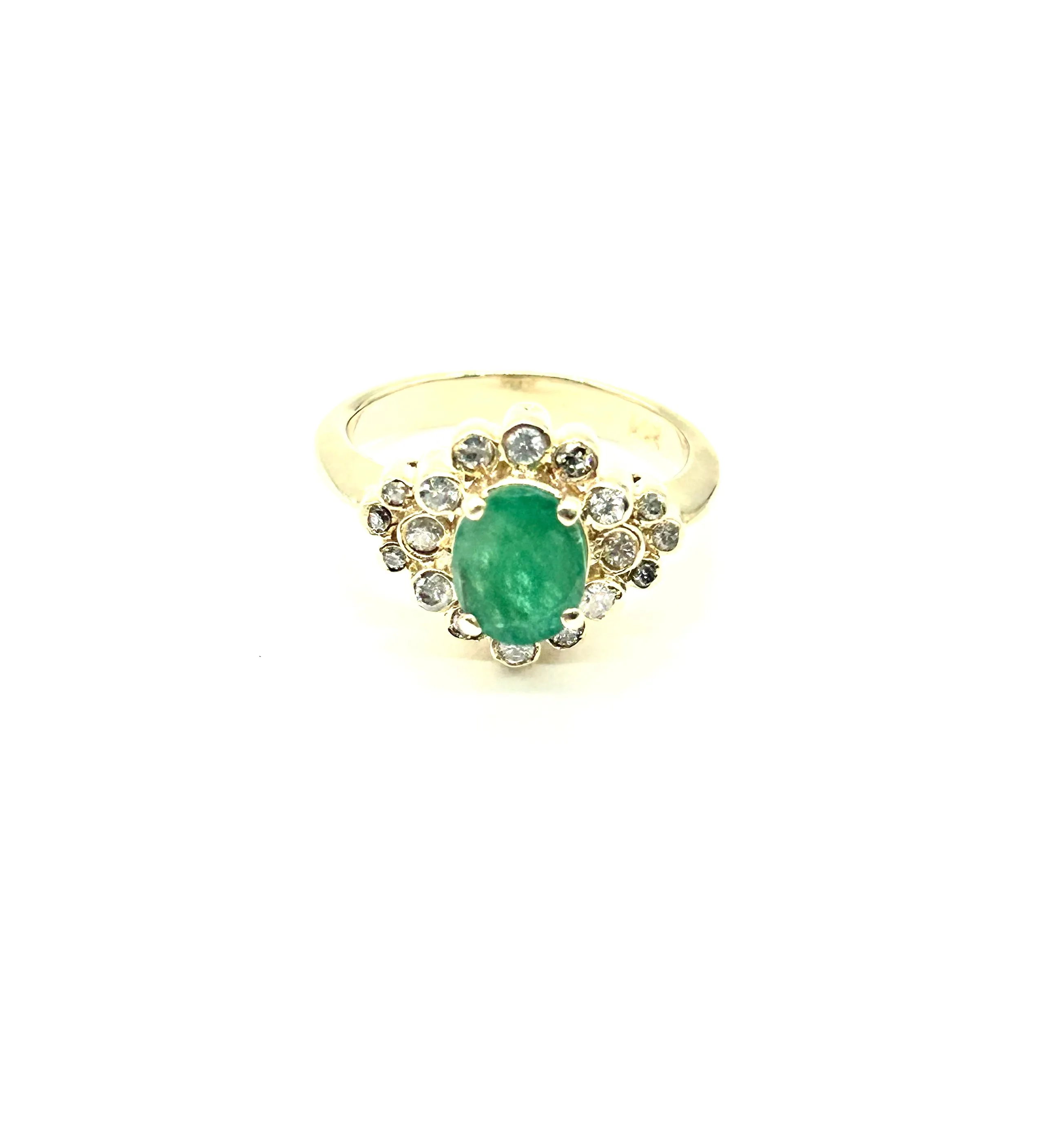 Women’s Diamond & Emerald Bezel Cluster Ring