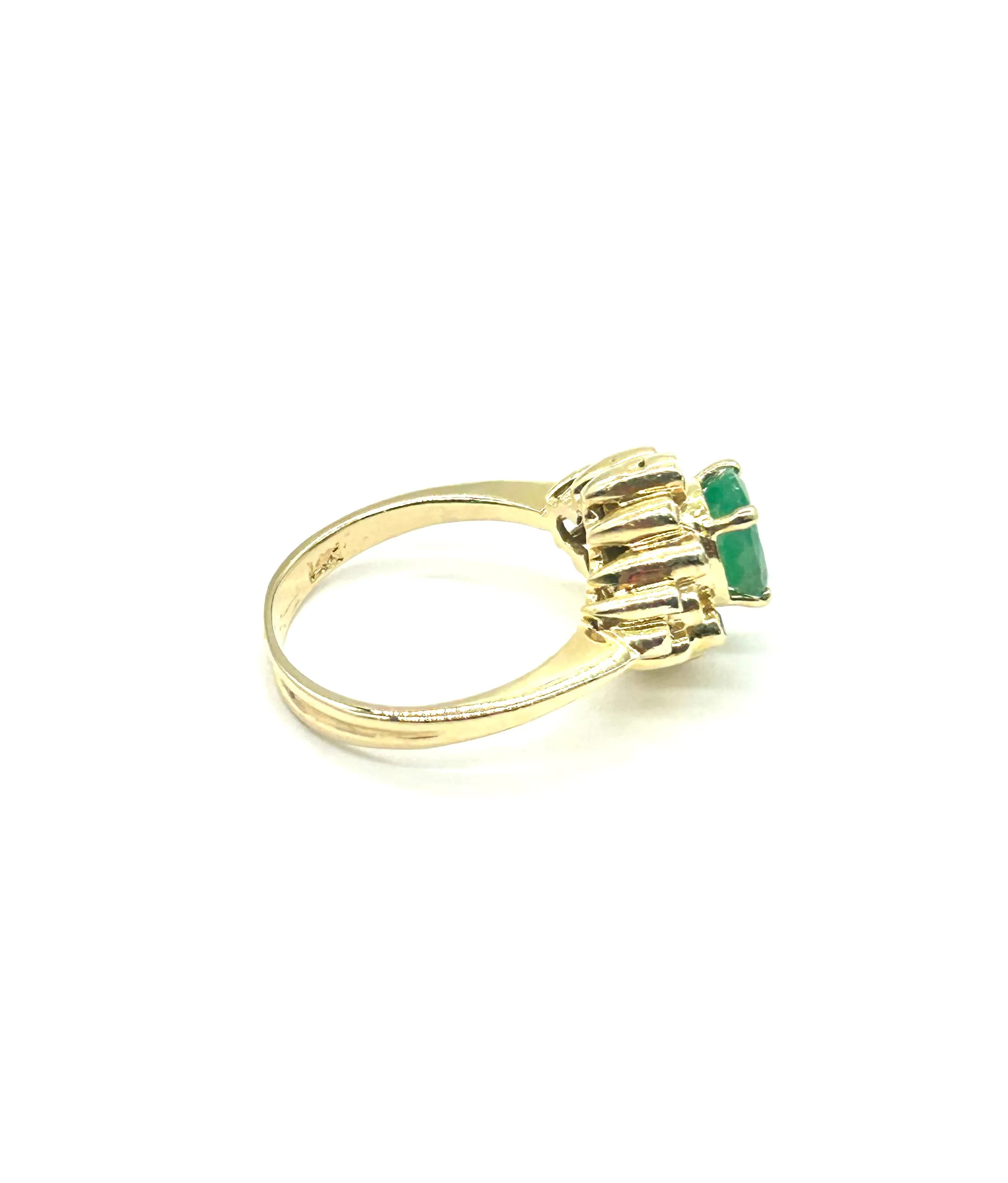 Women’s Diamond & Emerald Bezel Cluster Ring