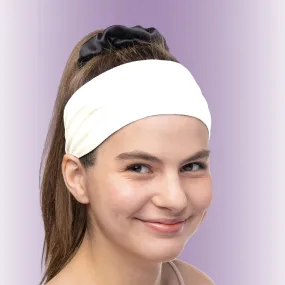 Women's Headbands Cotton Jersey 3" Wide Yoga Fitness Fashion Made in the USA Ivory