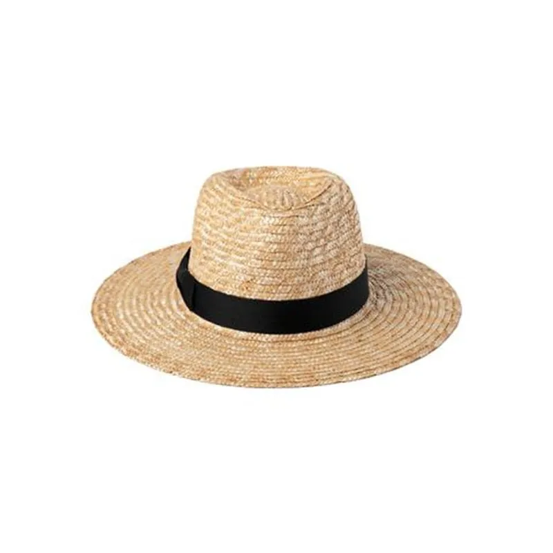 Womens Straw Hat With Black Ribbon