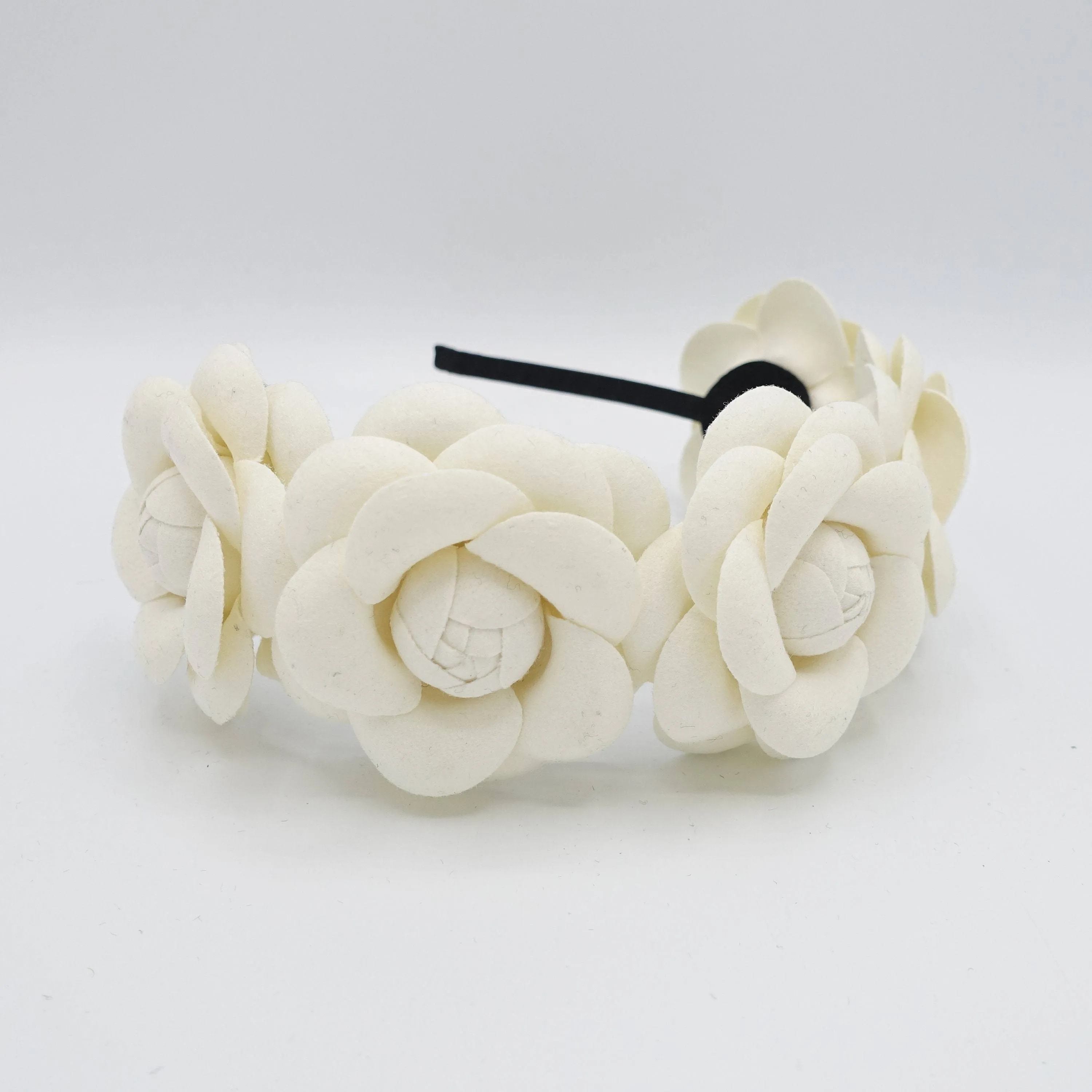 woolen camellia headband  five camellia headband for women