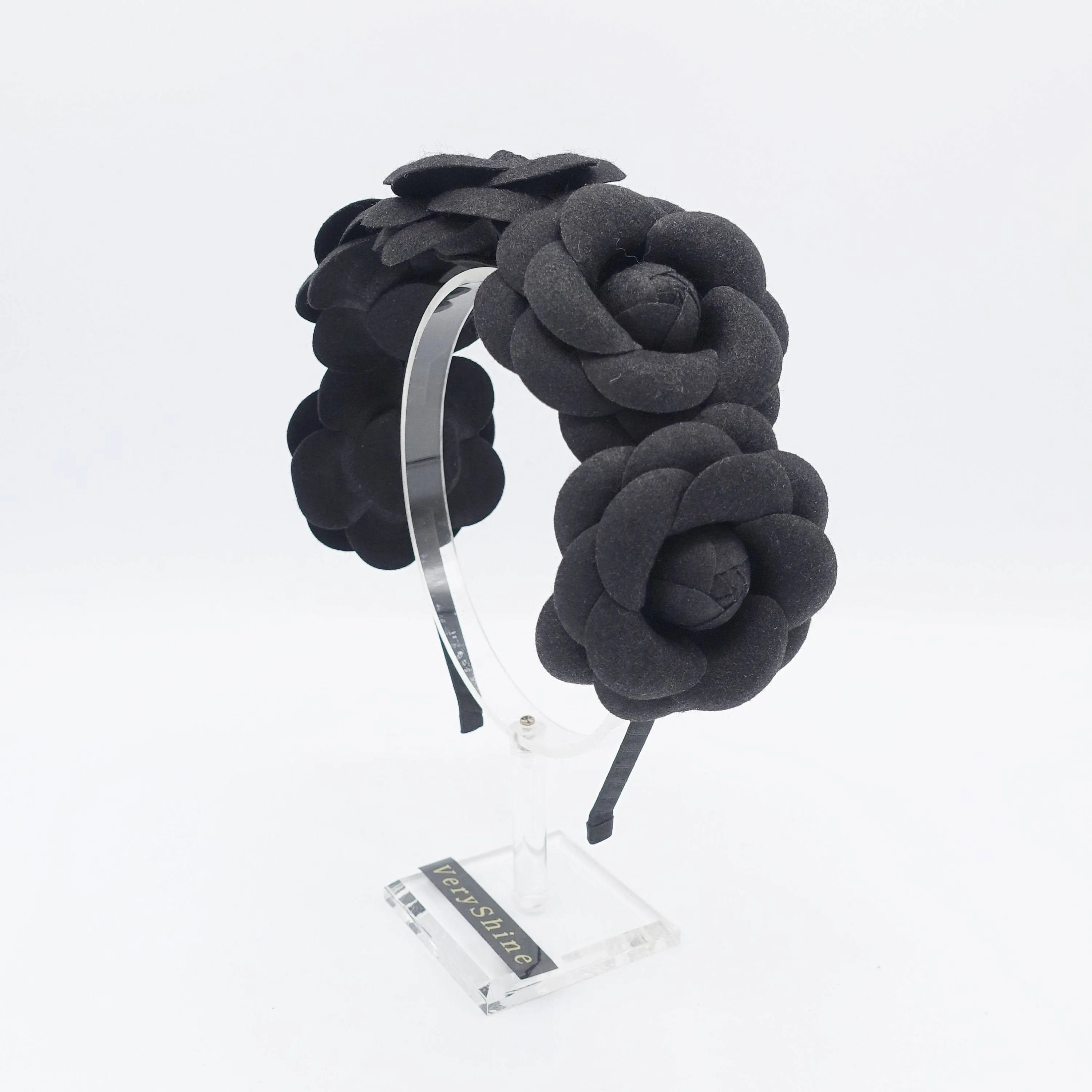 woolen camellia headband  five camellia headband for women