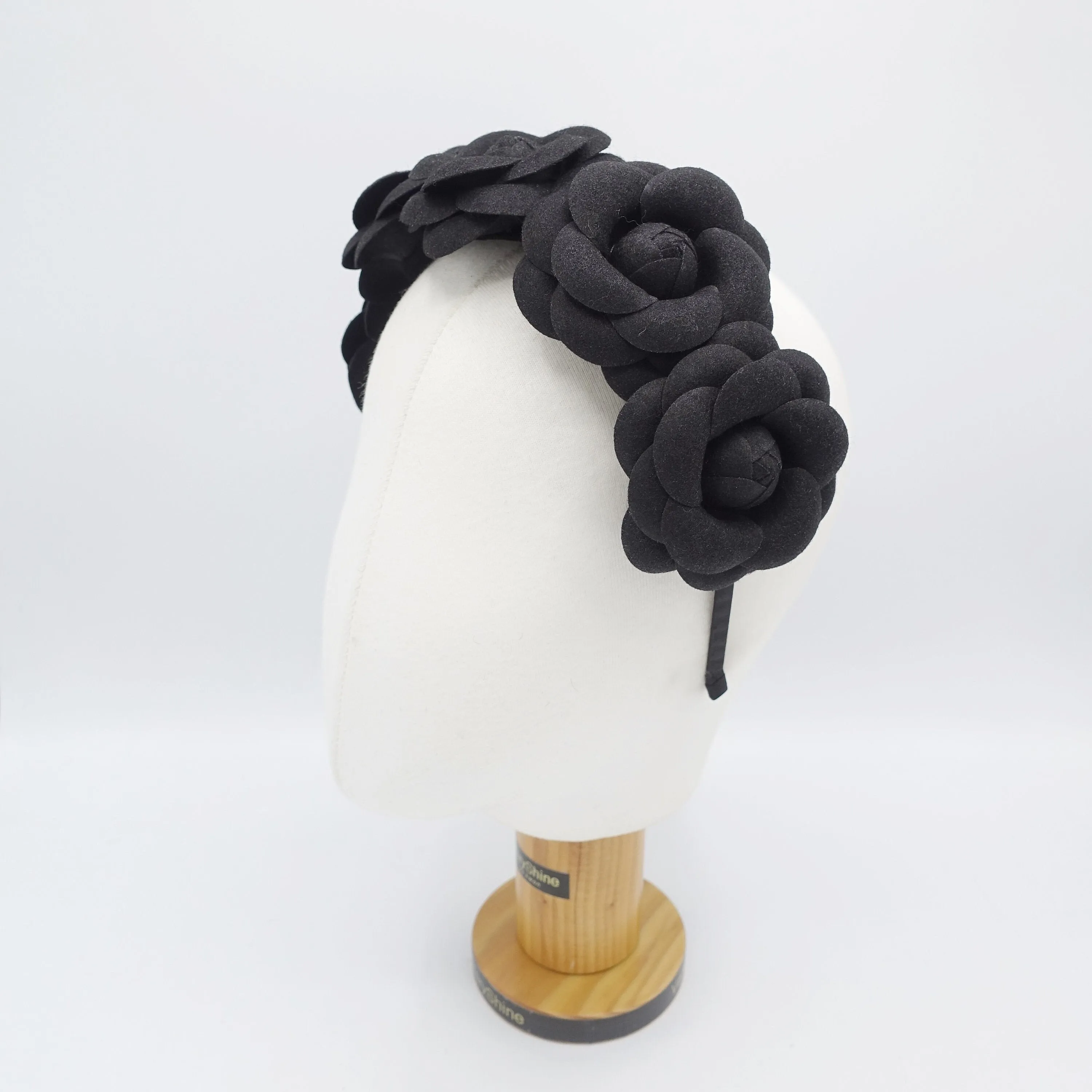 woolen camellia headband  five camellia headband for women