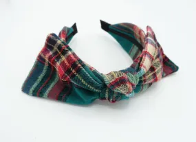 woolen plaid check bow tie headband high quality hairband for women