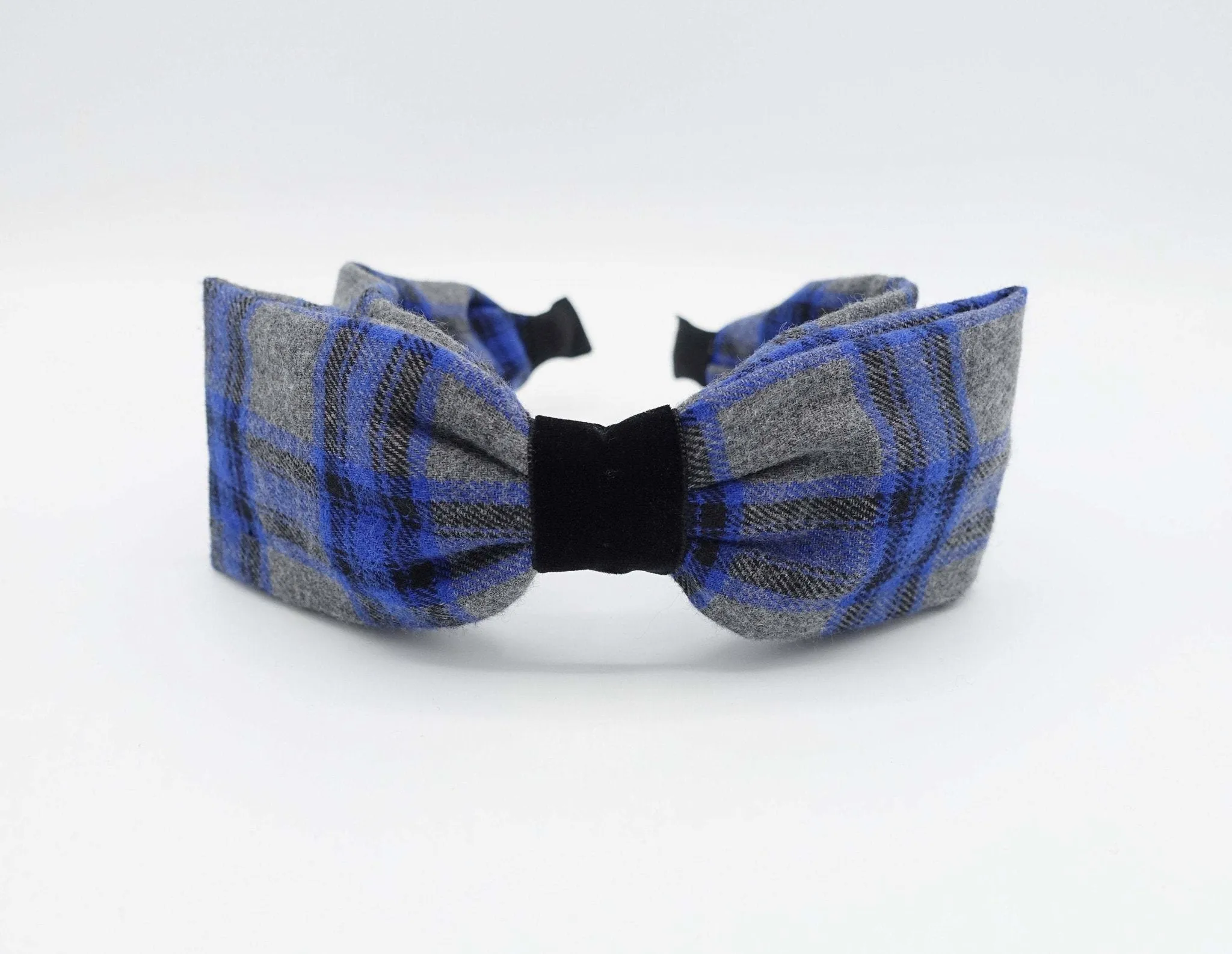 woolen plaid headband bow hairband black velvet wrap headband for women