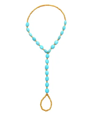 Yellow Chimes Anklets For Women Boho Blue Beaded Anklet With Toe Ring Summer Beach Foot Stone Jewellery For Women and Girls