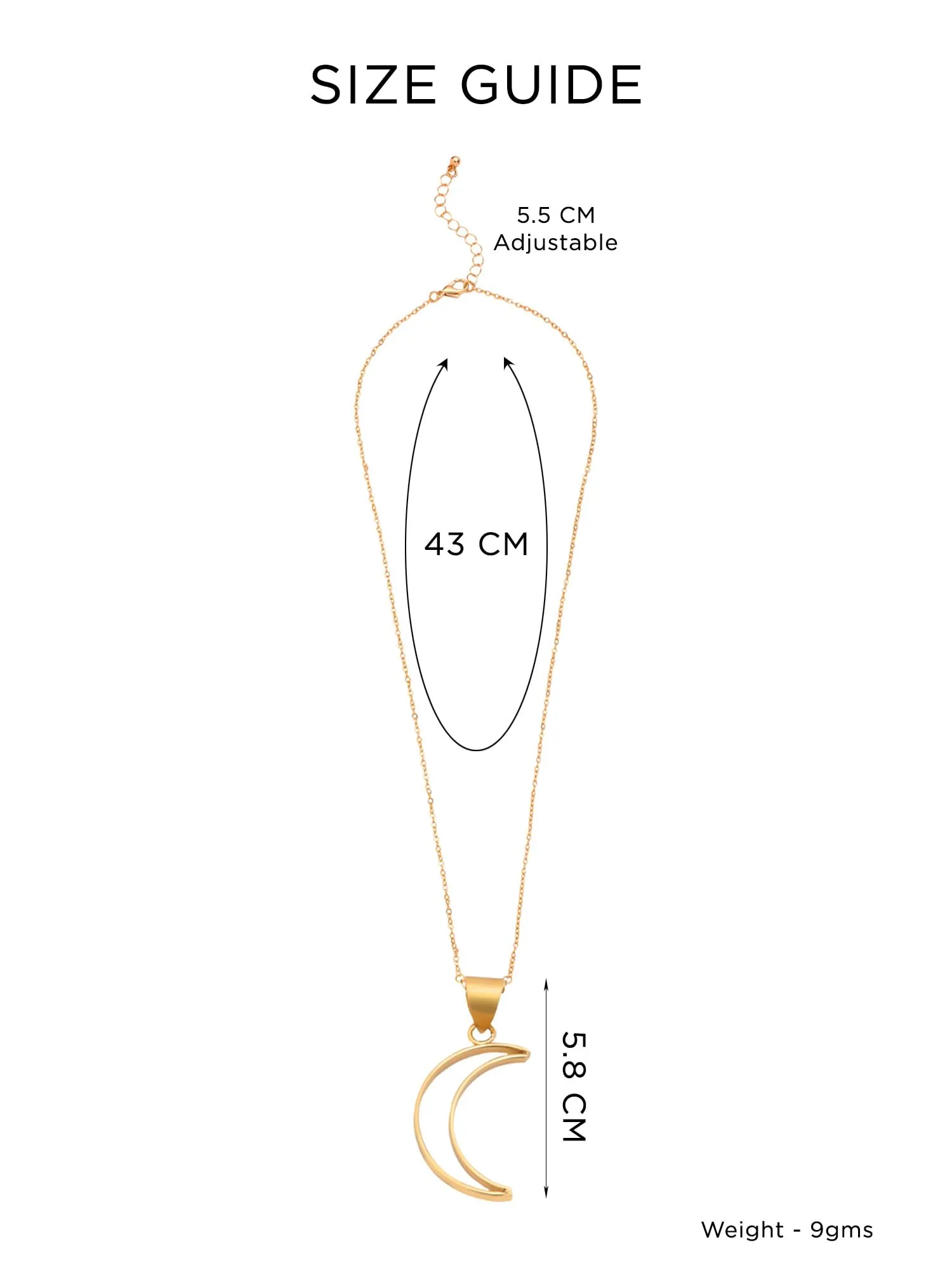 Yellow Chimes Pendant Necklace For Women | Fashion Golden Charm Pendant | Gold Plated Long Chain Necklace For Girls | Moon Shaped Necklace | Birthday Gift for Girls Anniversary Gift for Wife