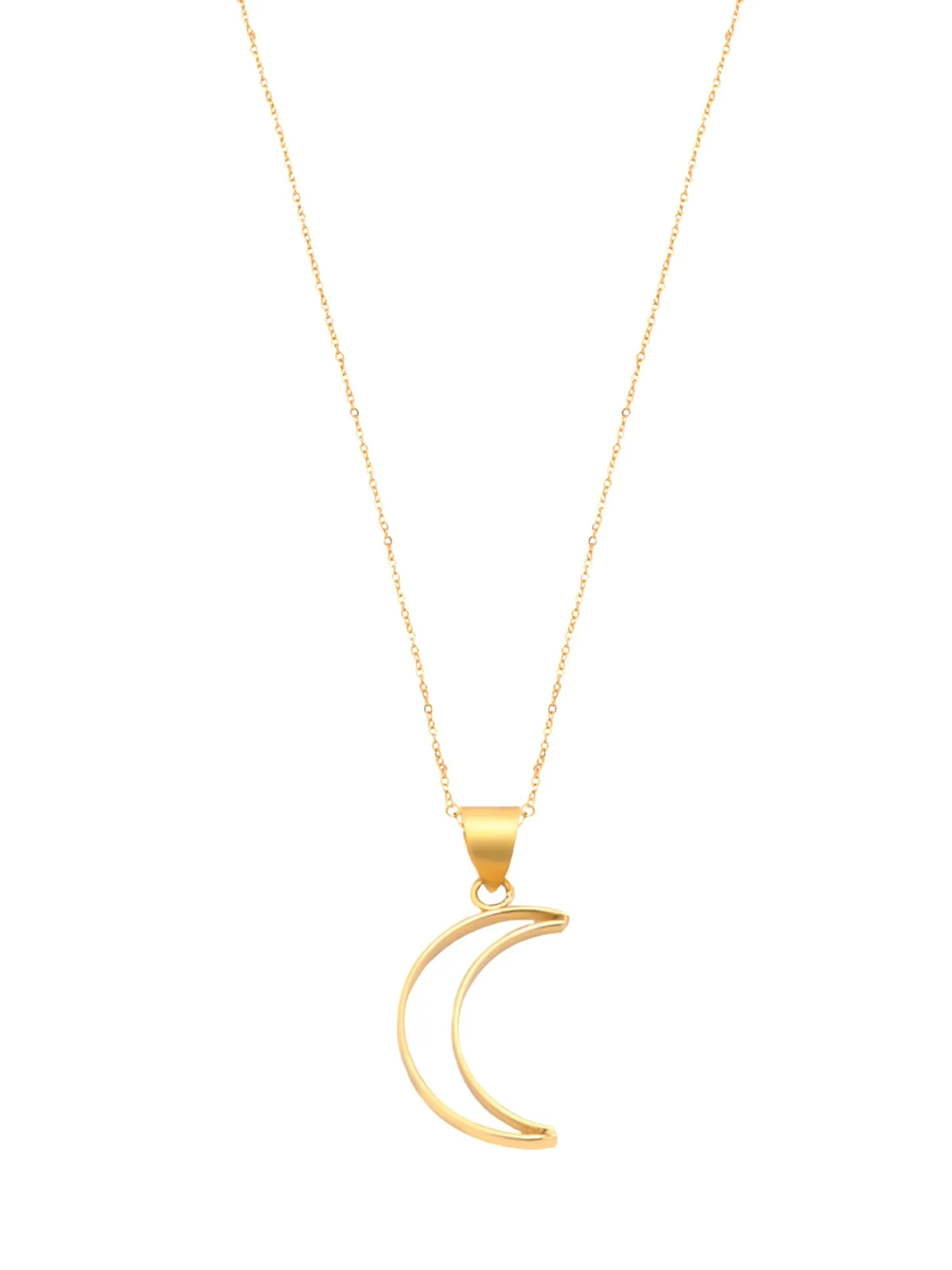 Yellow Chimes Pendant Necklace For Women | Fashion Golden Charm Pendant | Gold Plated Long Chain Necklace For Girls | Moon Shaped Necklace | Birthday Gift for Girls Anniversary Gift for Wife