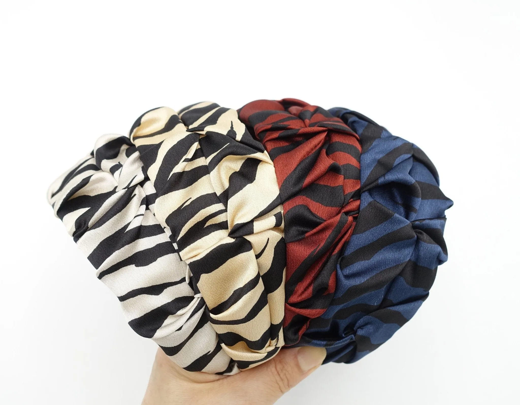 zebra satin twisted wave headband stylish hairband women hair accessory